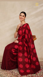 Clamp Chanderi Silk Maroon and Pink