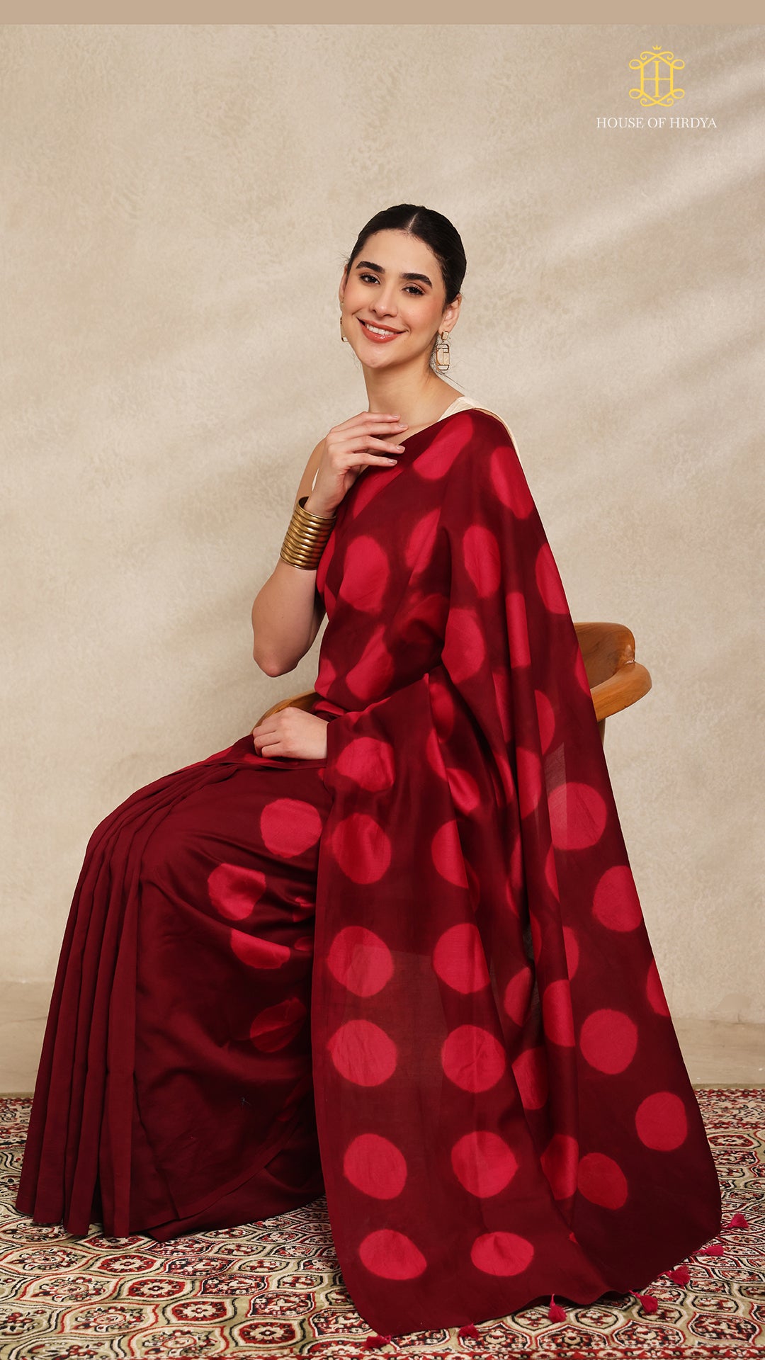Clamp Chanderi Silk Maroon and Pink