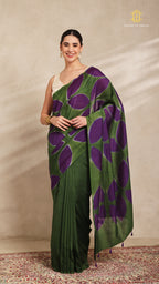 Clamp Chanderi Silk Green and Purple