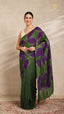 Clamp Chanderi Silk Green and Purple