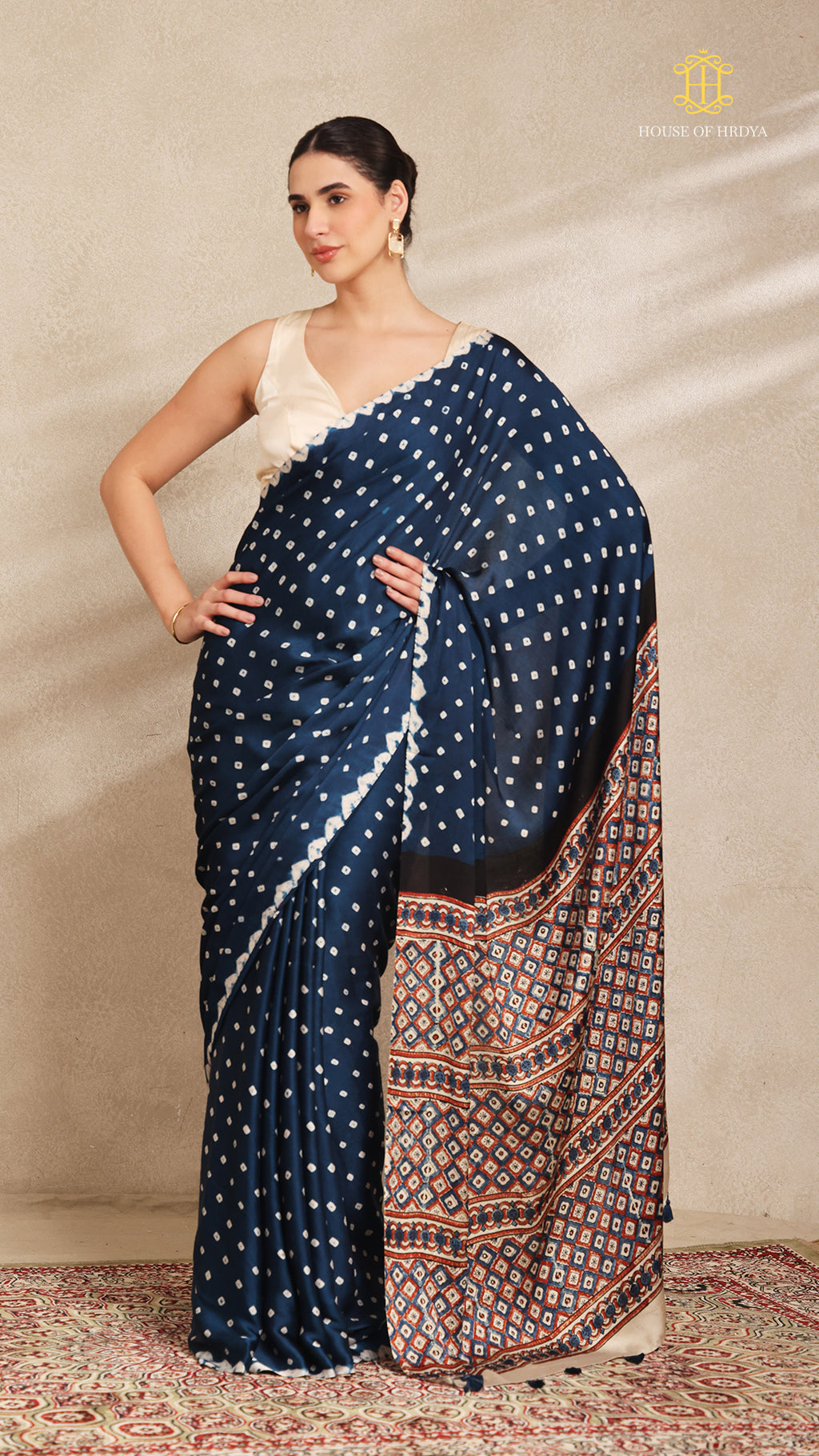 Baandh Modal Silk with Ajrakh Palu