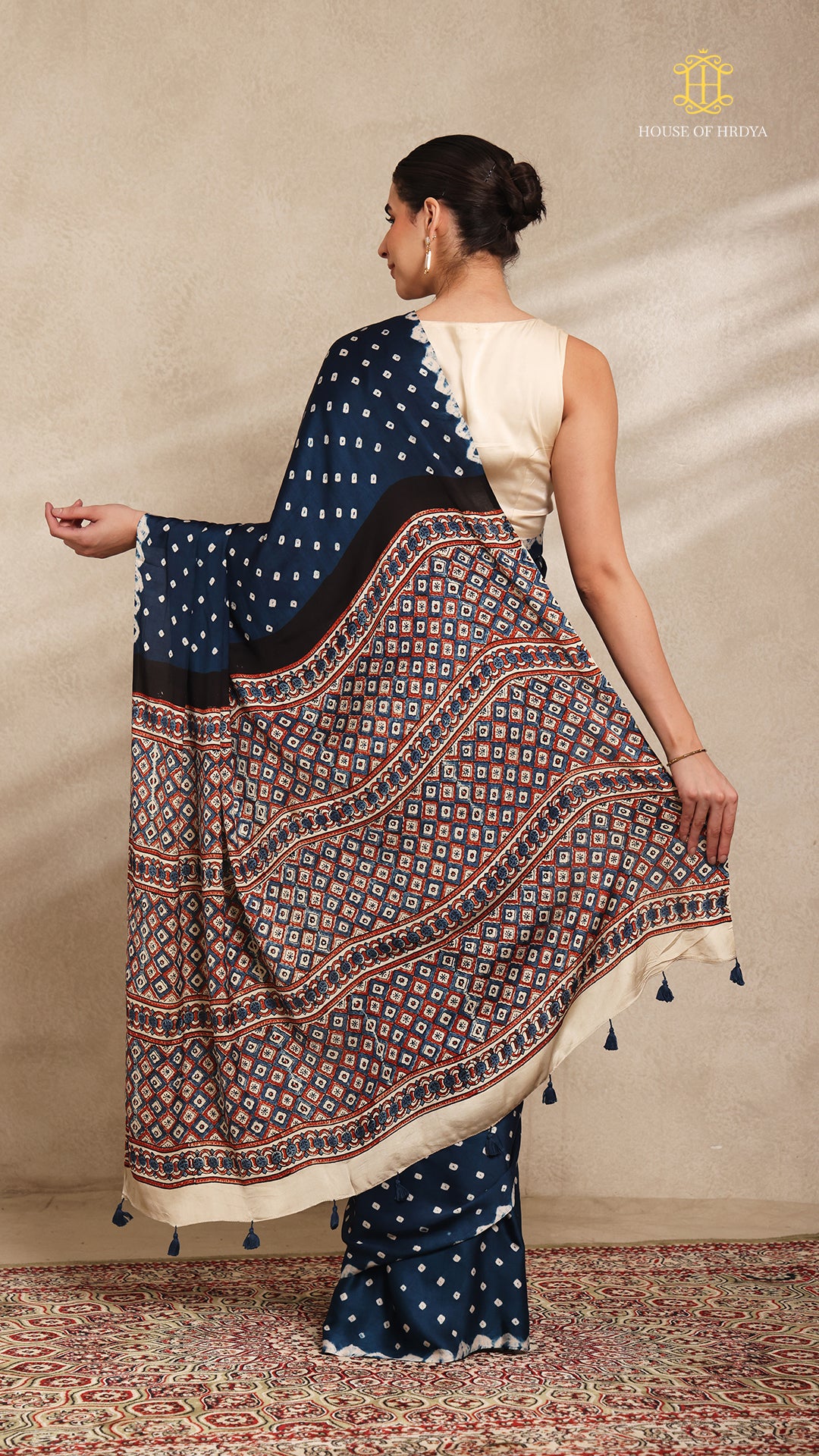 Baandh Modal Silk with Ajrakh Palu