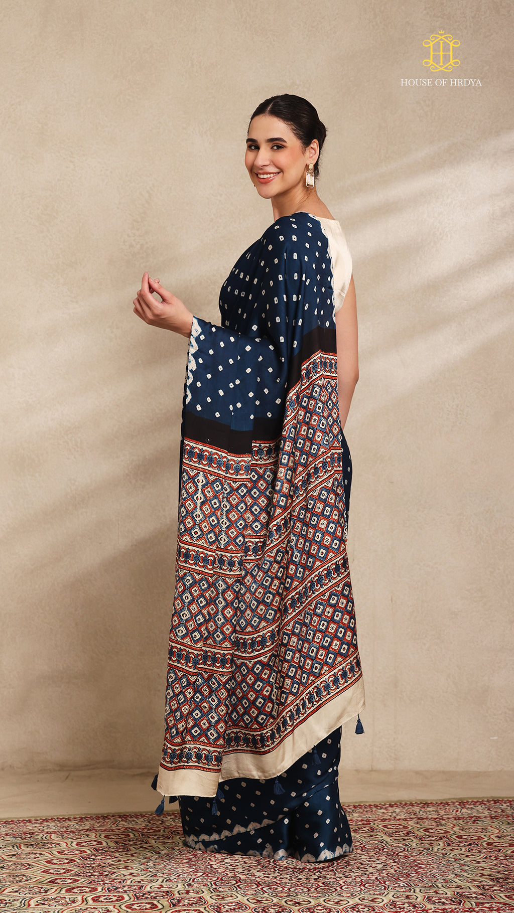Baandh Modal Silk with Ajrakh Palu