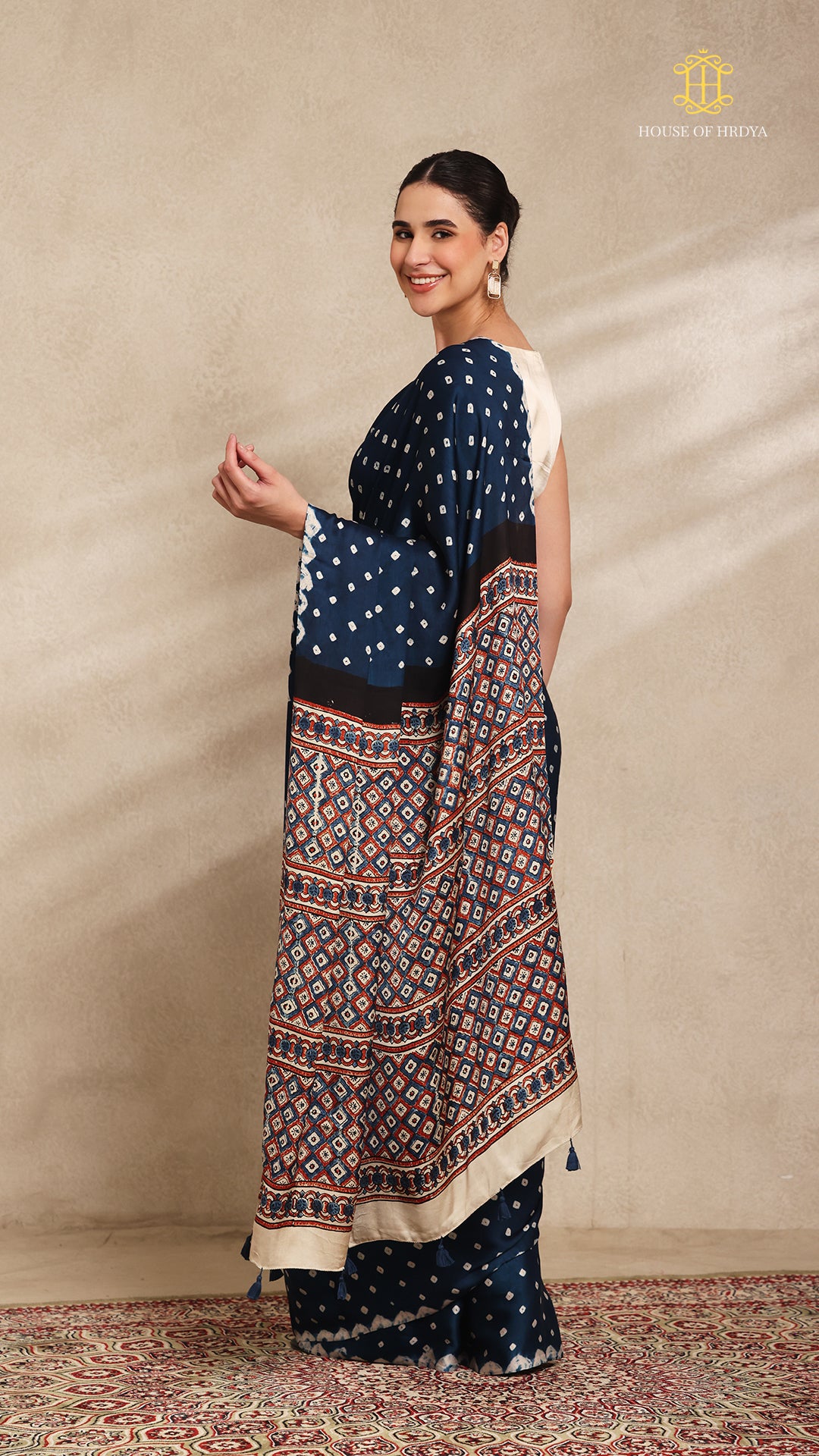 Baandh Modal Silk with Ajrakh Palu