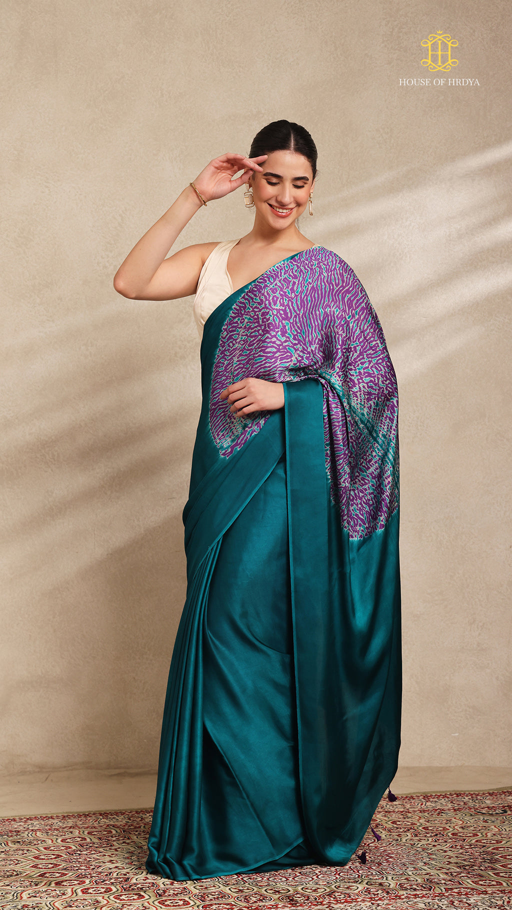 Baandh Blue Modal Silk Pink Shibori