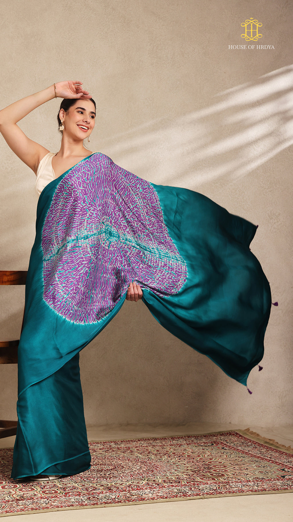 Baandh Blue Modal Silk Pink Shibori