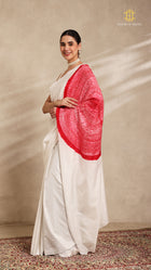 Shibori White Ombre Shoulder Pattern