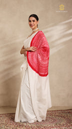 Shibori White Ombre Shoulder Pattern