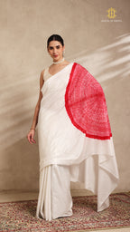 Shibori White Ombre Shoulder Pattern
