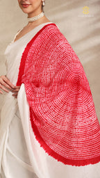 Shibori White Ombre Shoulder Pattern