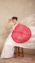 Shibori White Ombre Shoulder Pattern