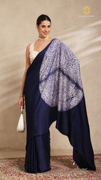 Baandh Indigo Modal Silk White Shibori