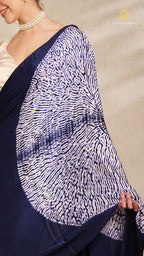 Baandh Indigo Modal Silk White Shibori
