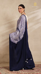 Baandh Indigo Modal Silk White Shibori