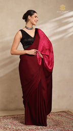 Baandh Maroon Modal Silk Pink Shibori