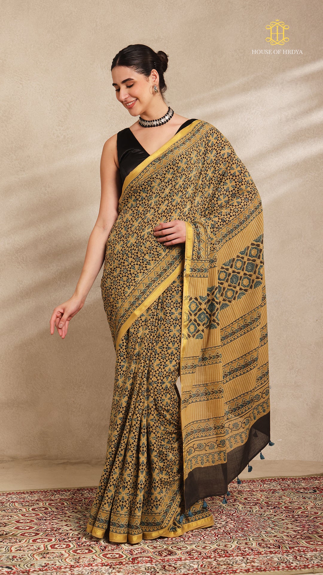 Ajrakh Mul Cotton Saree Main image