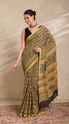 Ajrakh Mul Cotton Saree