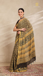 Ajrakh Mul Cotton Saree