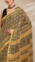 Ajrakh Mul Cotton Saree