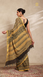Ajrakh Mul Cotton Saree