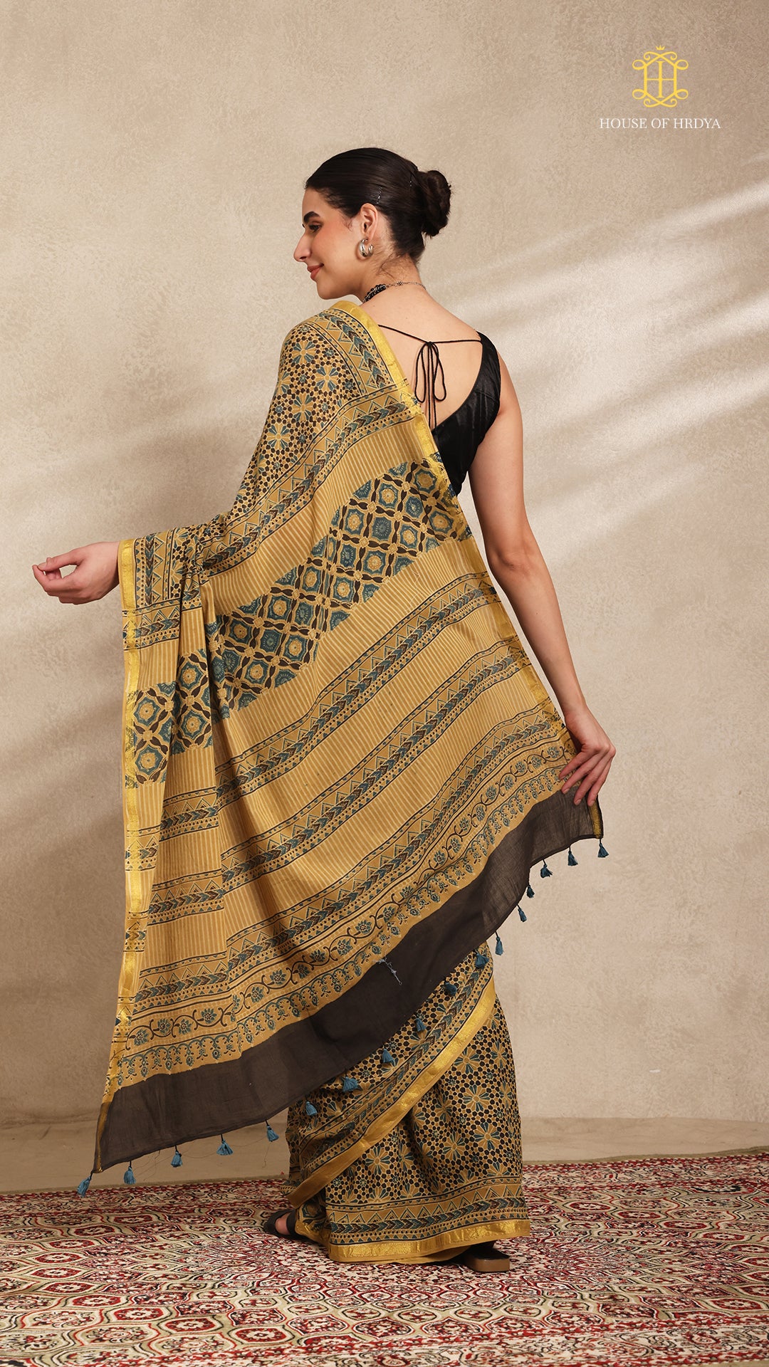 Ajrakh Mul Cotton Saree
