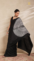 Shibori Black Ombre Shoulder Pattern