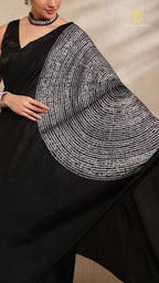 Shibori Black Ombre Shoulder Pattern