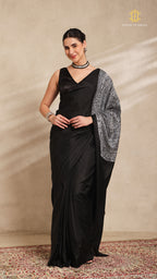 Shibori Black Ombre Shoulder Pattern