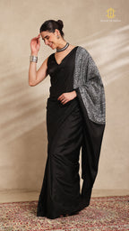 Shibori Black Ombre Shoulder Pattern