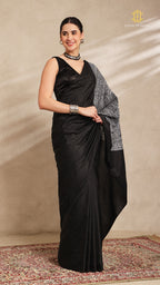Shibori Black Ombre Shoulder Pattern