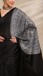 Shibori Black Ombre Shoulder Pattern