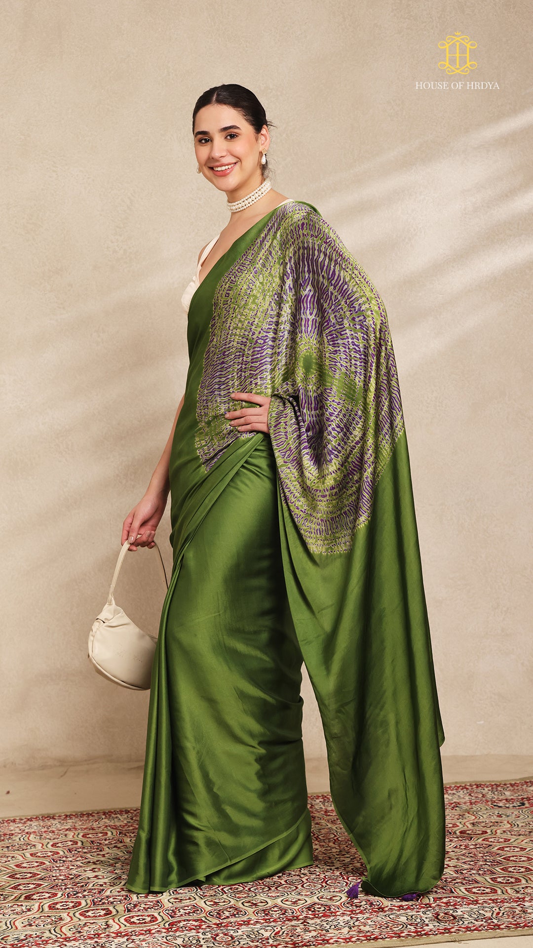 Baandh Green Modal Silk Purple Shibori Main image