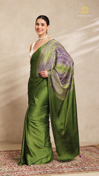 Baandh Green Modal Silk Purple Shibori