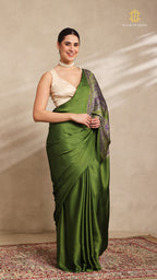 Baandh Green Modal Silk Purple Shibori