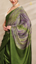 Baandh Green Modal Silk Purple Shibori