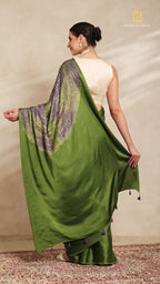 Baandh Green Modal Silk Purple Shibori