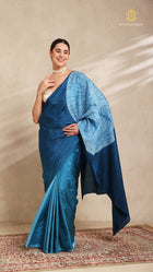Shibori Sky Blue Ombre Shoulder Pattern
