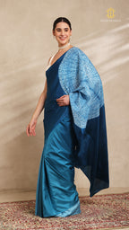 Shibori Sky Blue Ombre Shoulder Pattern