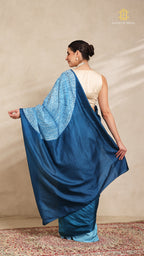 Shibori Sky Blue Ombre Shoulder Pattern