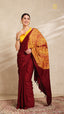 Baandh Maroon Modal Silk Yellow Shibori