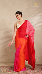 Shibori Red Ombre Shoulder Pattern