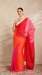 Shibori Red Ombre Shoulder Pattern