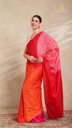 Shibori Red Ombre Shoulder Pattern