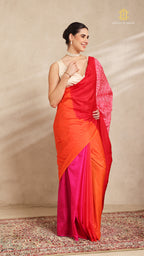 Shibori Red Ombre Shoulder Pattern