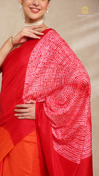 Shibori Red Ombre Shoulder Pattern