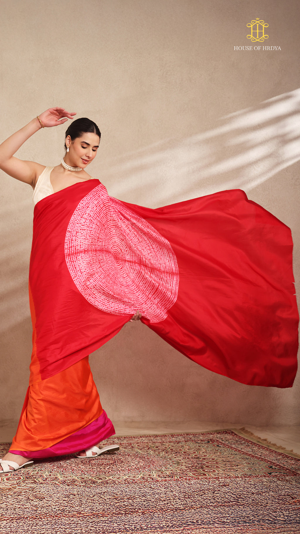 Shibori Red Ombre Shoulder Pattern