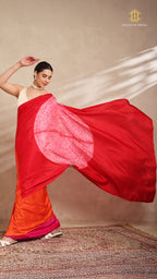 Shibori Red Ombre Shoulder Pattern