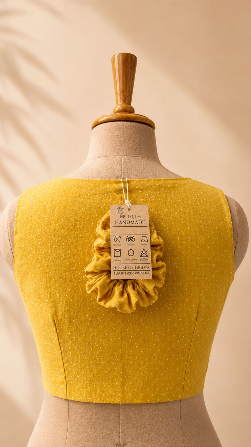 Mustard Cotton Blouse V-Neck Secondary image