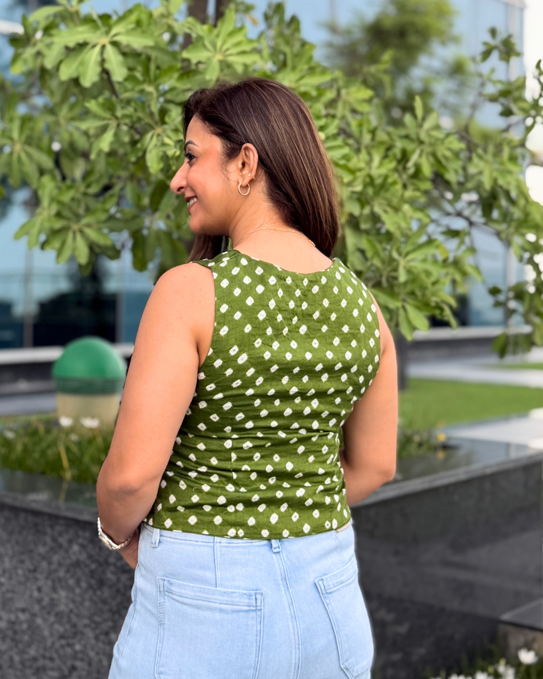 Green Bandhani Waistcoat Secondary image