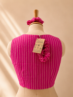 Magenta Cotton Blouse V-Neck